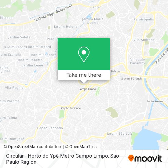 Mapa Circular - Horto do Ypê-Metrô Campo Limpo