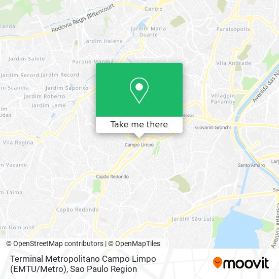 Terminal Metropolitano Campo Limpo (EMTU / Metro) map