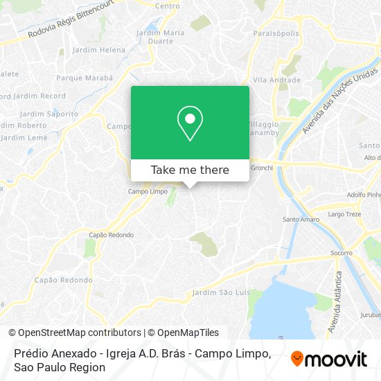 Prédio Anexado - Igreja A.D. Brás - Campo Limpo map