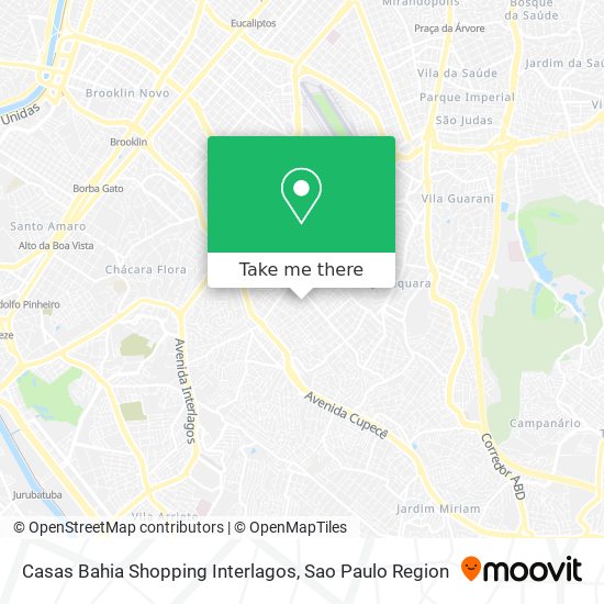 Casas Bahia Shopping Interlagos map