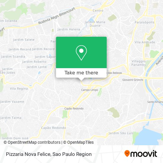 Mapa Pizzaria Nova Felice