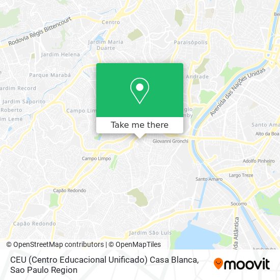 Mapa CEU (Centro Educacional Unificado) Casa Blanca