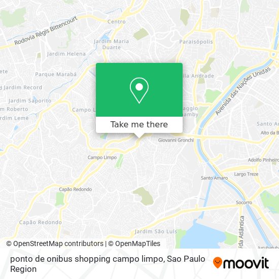 ponto de onibus shopping campo limpo map