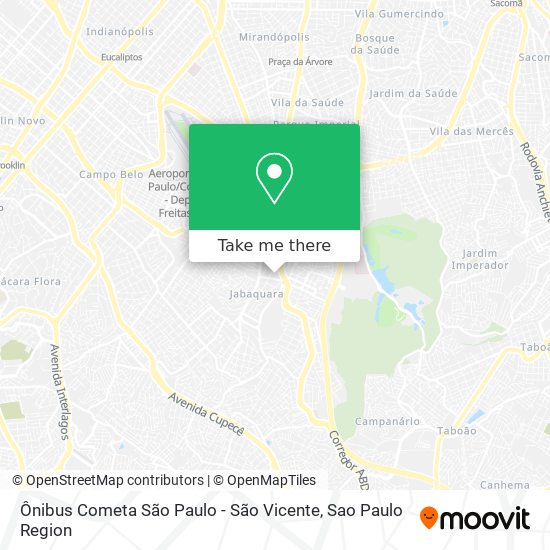 Ônibus Cometa São Paulo - São Vicente map