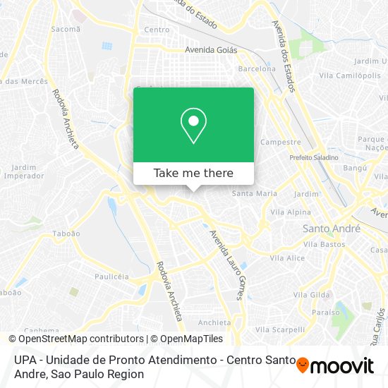 UPA - Unidade de Pronto Atendimento - Centro Santo Andre map