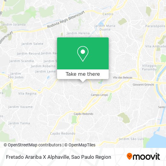 Mapa Fretado Arariba X Alphaville