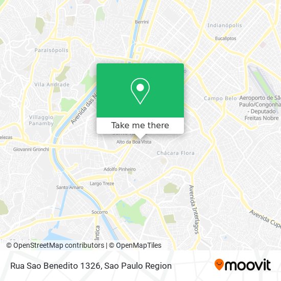 Rua Sao Benedito 1326 map