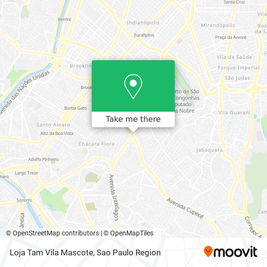 Loja Tam Vila Mascote map