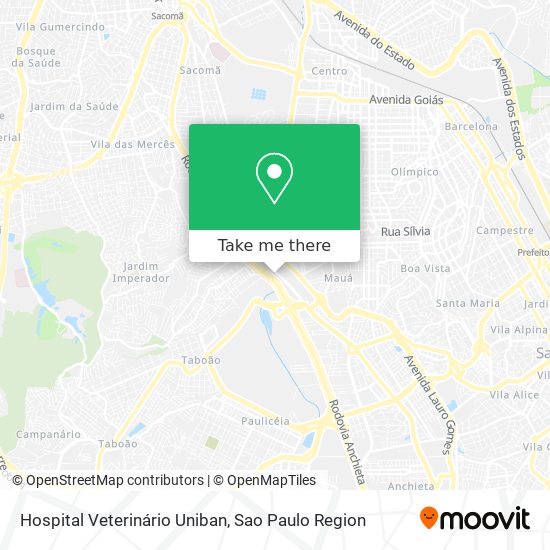 Mapa Hospital Veterinário Uniban