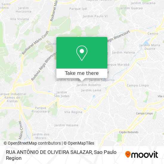 Mapa RUA ANTÔNIO DE OLIVEIRA SALAZAR