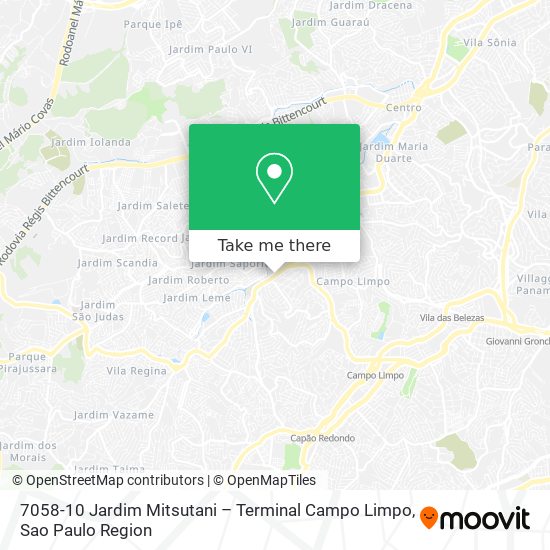 7058-10 Jardim Mitsutani – Terminal Campo Limpo map