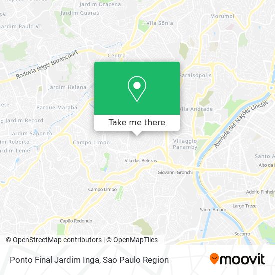 Ponto Final Jardim Inga map