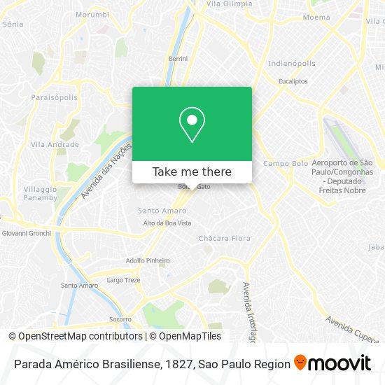 Parada Américo Brasiliense, 1827 map