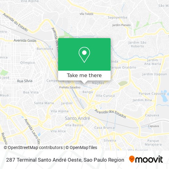 287 Terminal Santo André Oeste map