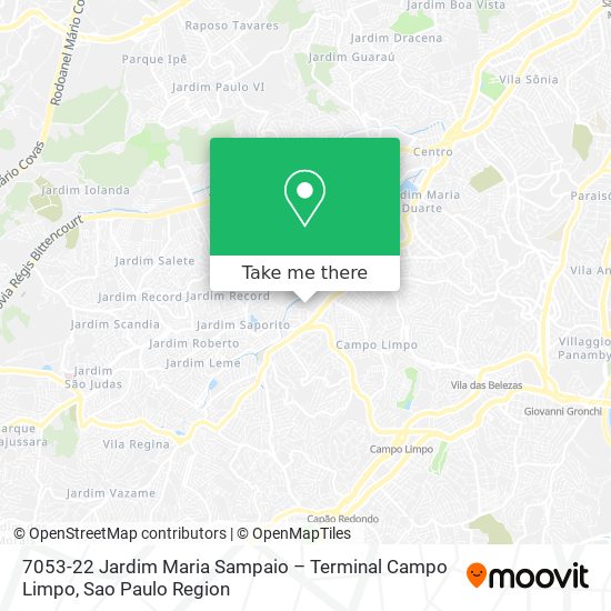 Mapa 7053-22 Jardim Maria Sampaio – Terminal Campo Limpo