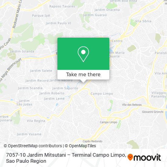 7057-10 Jardim Mitsutani – Terminal Campo Limpo map