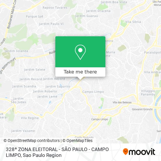 Mapa 328ª ZONA ELEITORAL - SÃO PAULO -
CAMPO LIMPO