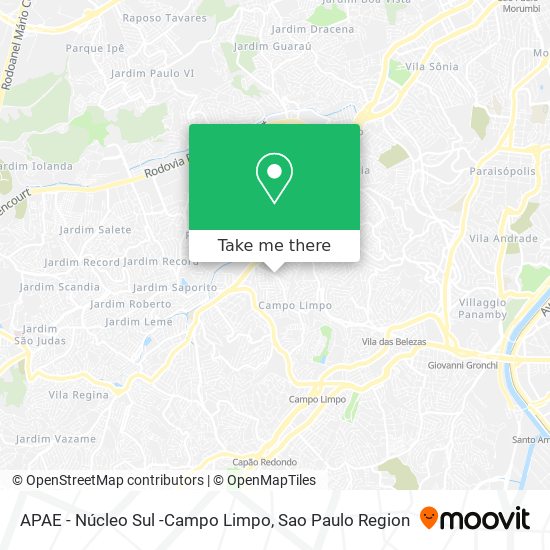 APAE - Núcleo Sul -Campo Limpo map