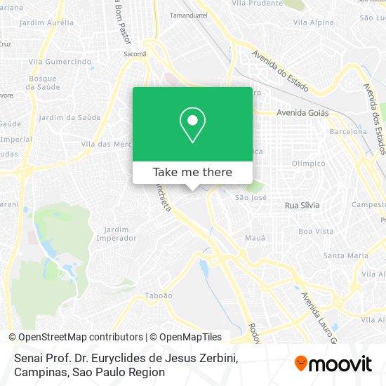 Mapa Senai Prof. Dr. Euryclides de Jesus Zerbini, Campinas