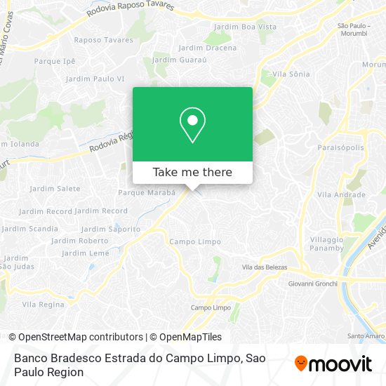Banco Bradesco Estrada do Campo Limpo map