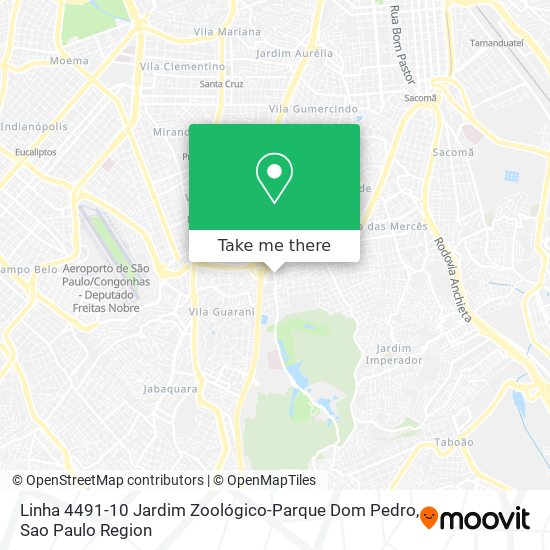 Mapa Linha 4491-10 Jardim Zoológico-Parque Dom Pedro