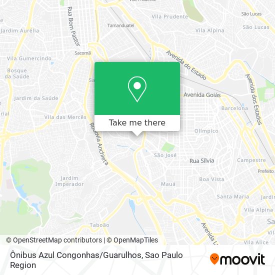 Mapa Ônibus Azul Congonhas / Guarulhos