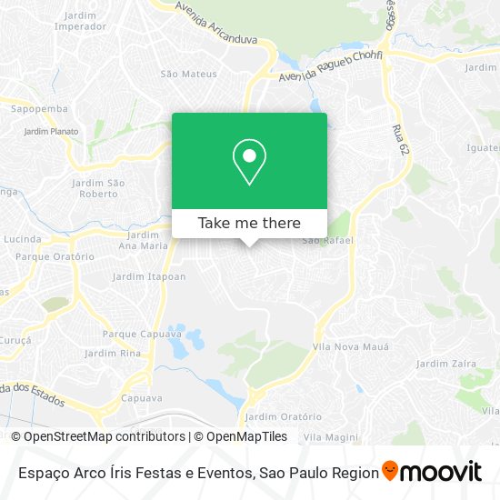 Mapa Espaço Arco Íris Festas e Eventos