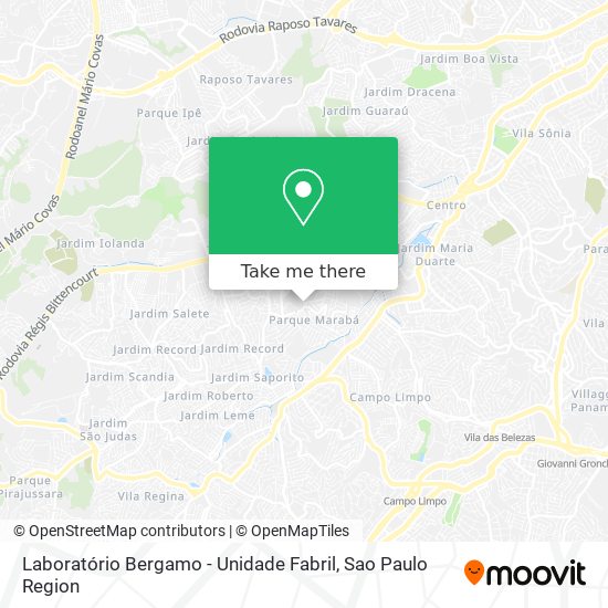 Mapa Laboratório Bergamo - Unidade Fabril