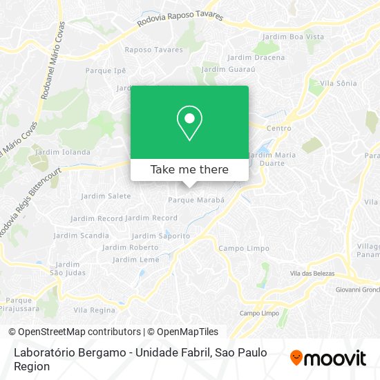 Laboratório Bergamo - Unidade Fabril map