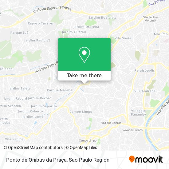 Mapa Ponto de Onibus da Praça