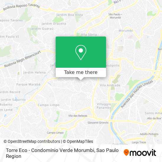 Mapa Torre Eco - Condomínio Verde Morumbi