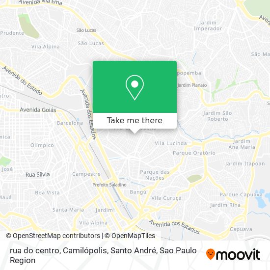 Mapa rua do centro, Camilópolis, Santo André