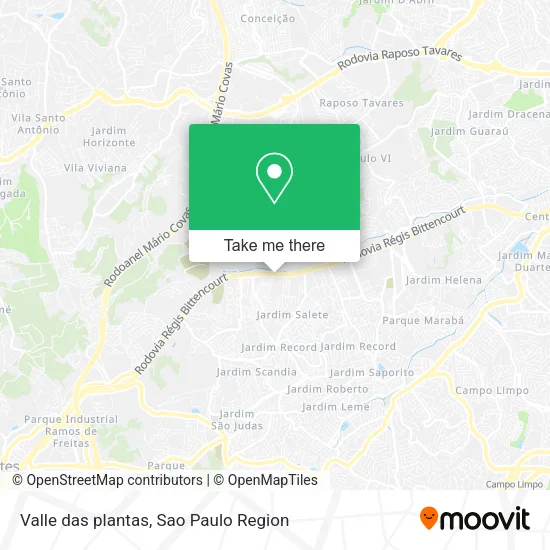 Valle das plantas map