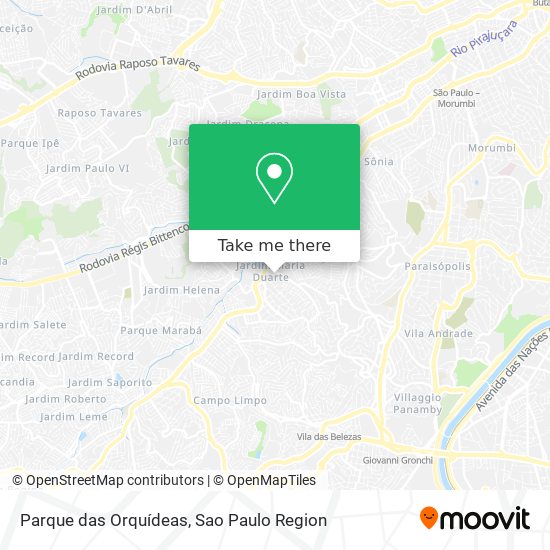 Parque das Orquídeas map