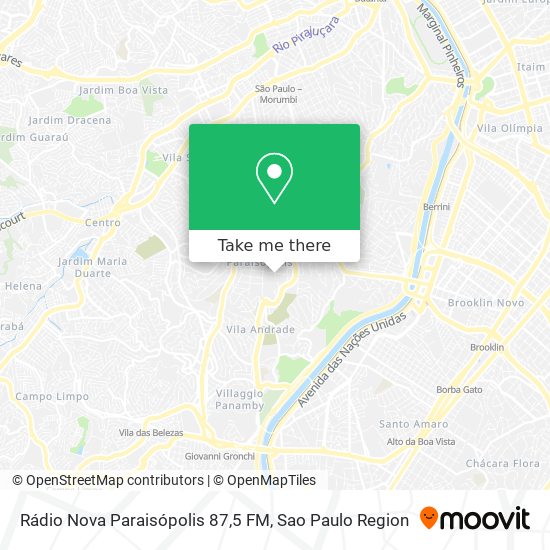 Rádio Nova Paraisópolis 87,5 FM map