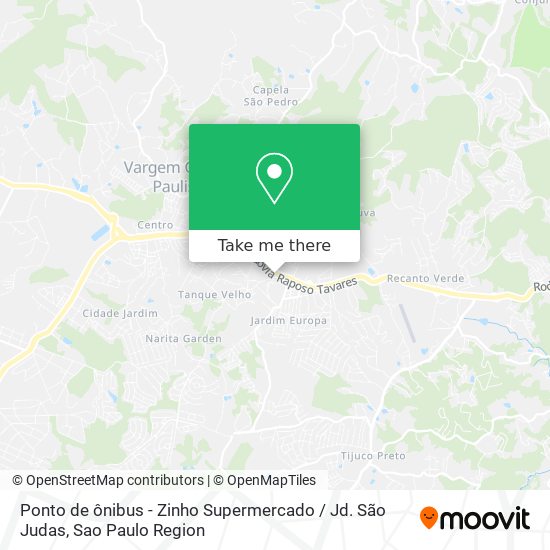 Ponto de ônibus - Zinho Supermercado / Jd. São Judas map