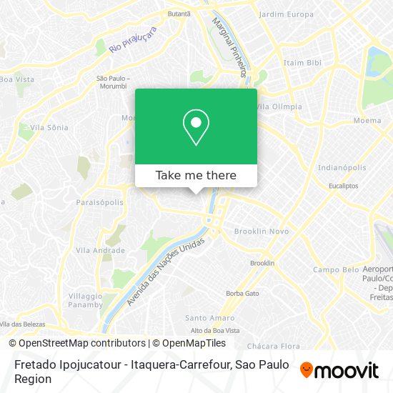 Fretado Ipojucatour - Itaquera-Carrefour map