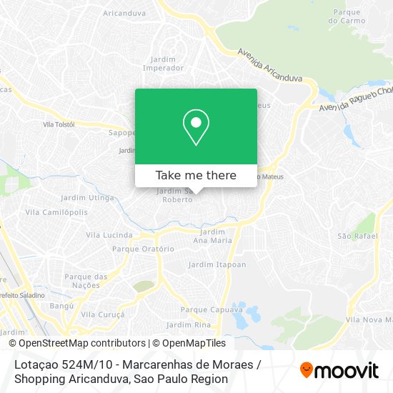 Lotaçao 524M / 10 - Marcarenhas de Moraes / Shopping Aricanduva map