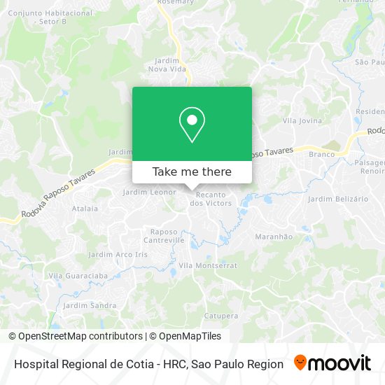 Hospital Regional de Cotia - HRC map