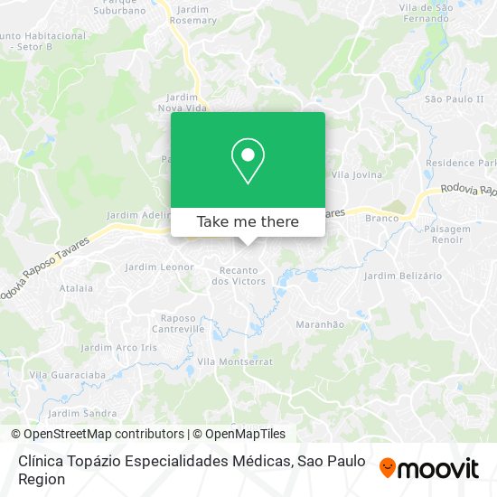 Mapa Clínica Topázio Especialidades Médicas