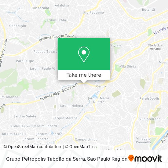 Mapa Grupo Petrópolis Taboão da Serra