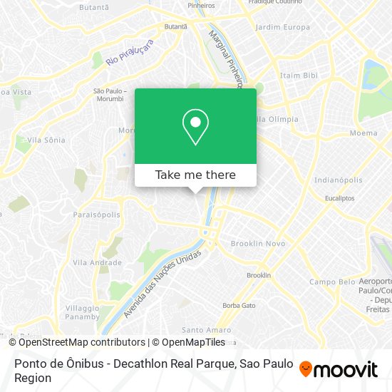 Mapa Ponto de Ônibus - Decathlon Real Parque