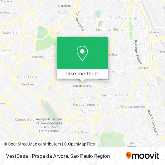 Mapa VestCasa - Praça da Arvore