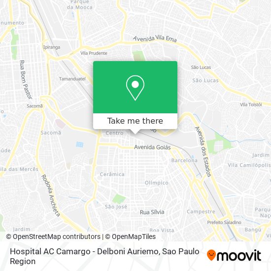 Hospital AC Camargo - Delboni Auriemo map