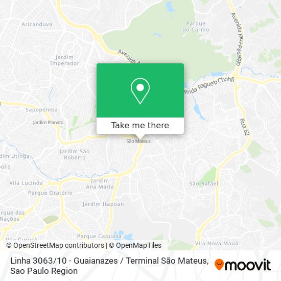 Linha 3063 / 10 - Guaianazes / Terminal São Mateus map