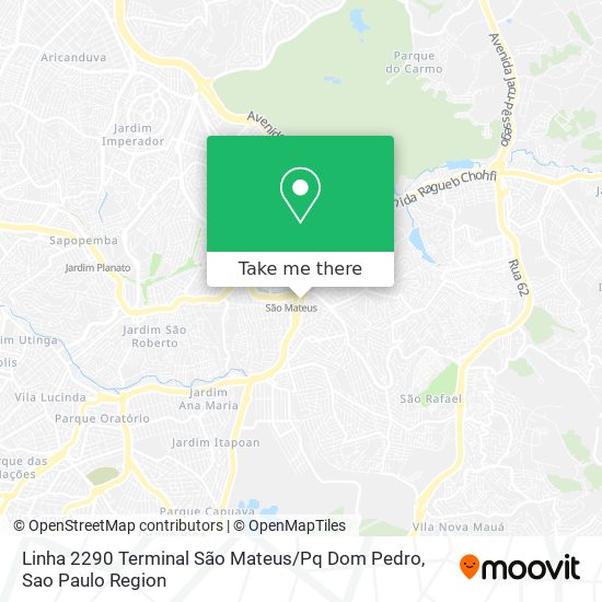 Linha 2290 Terminal São Mateus / Pq Dom Pedro map