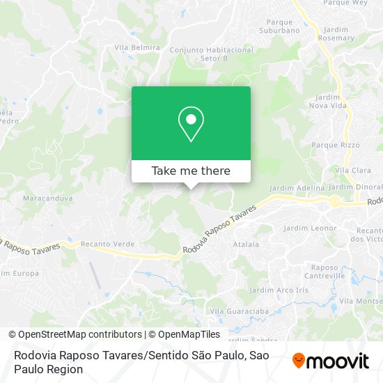 Rodovia Raposo Tavares / Sentido São Paulo map