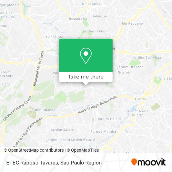 Mapa ETEC Raposo Tavares