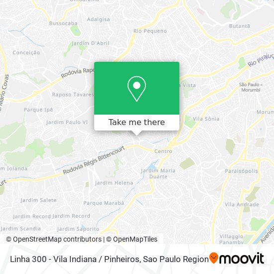 Mapa Linha 300 - Vila Indiana / Pinheiros