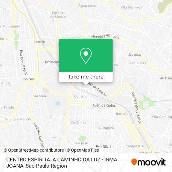 CENTRO ESPIRITA. A CAMINHO DA LUZ - IRMA JOANA map